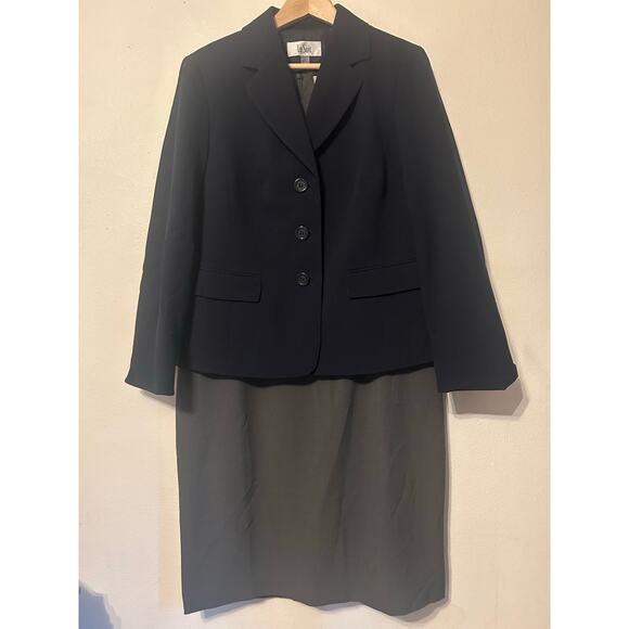 NWT 2PC Le Suit Blazer & Dress Size 12 Woman's Blue & Grey outfit - Picture 3 of 16